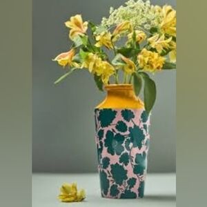 NWT Anthro Lara Patterned Stoneware Vase Tall